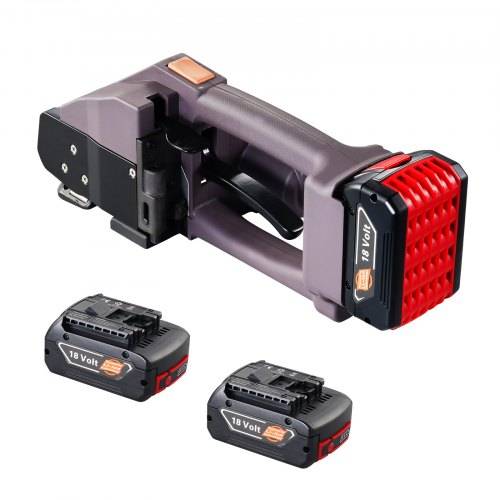 VEVOR Elektrische Umreifungsmaschine, für 0,39"-0,75" PP-PET-Bänder, tragbares elektrisches Umreifungswerkzeug mit Digitalanzeige, 2 x 4000 mAh batt