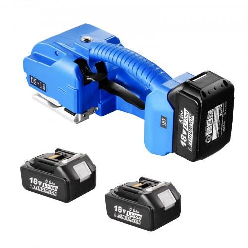 VEVOR Elektrische Umreifungsmaschine, für 0,35"-0,63" PP-PET-Bänder, tragbares elektrisches Umreifungswerkzeug mit Digitalanzeige, 2 x 5000 mAh batt