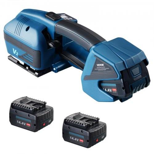 VEVOR Elektrische Umreifungsmaschine, für 0,35"-0,63" PP-PET-Bänder, tragbares elektrisches Umreifungswerkzeug mit Digitalanzeige, 2 x 4000 mAh batt