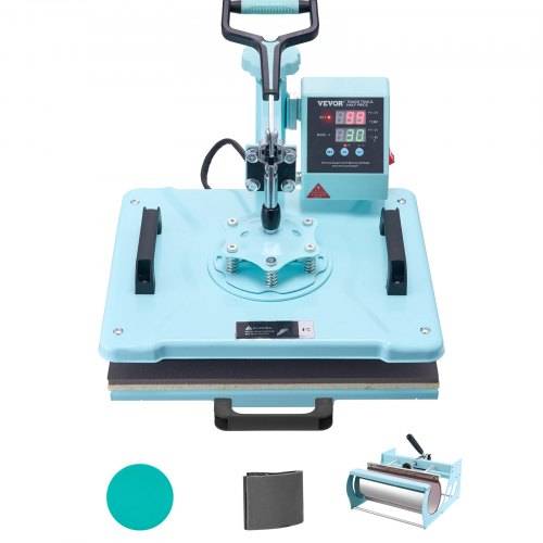 VEVOR Hitzepresse, 12 x 15 Zoll, 5-in-1-Wärmeübertragungsmaschine mit 30-oz-Tumbler-Presse, 360° wegschwenkbares T-Shirt-Pressen, digitale präzise
