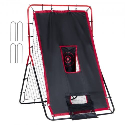VEVOR Baseball- und Softball-Rebounder-Netz, 3,5 x 4,5 Fu_ 2-in-1 Switch Hitter Pitch Trainer, PitchBack Baseball Pitching Return Trainer Nest
