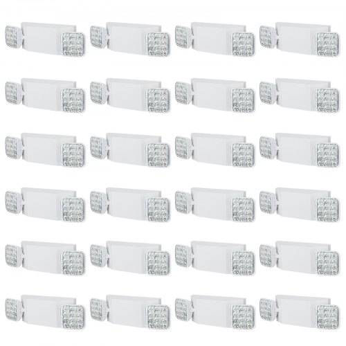VEVOR 24er-Pack kommerzielle Notbeleuchtung, 3 W, wei_e LED-Notausgangsbeleuchtung mit 180-Minuten-Backup-Batterie, verstellbarer 2-LED-Quadratkopf