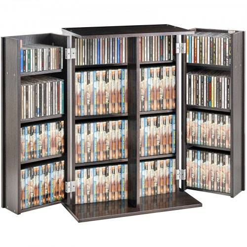 VEVOR Medienaufbewahrungsschrank, DVD-Schrank mit Türen und Regalen, CD-Aufbewahrung für bis zu 576 CDs, verstellbares DVD-Regal, schützt und organ