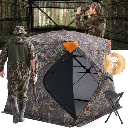 VEVOR Jagdversteck 270° durchsichtiges Bodenversteck, 4_5 Personen Pop-Up-Hirschversteck für die Jagd mit Tragetasche, tragbares, belastbares Jagdze