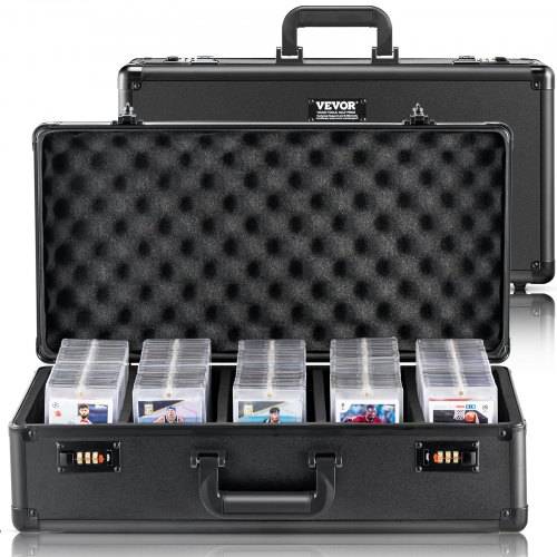 VEVOR Aufbewahrungsbox, 5 Fächer, Tragetasche für Sammelkarten mit Schaumstoffteilern, Codeschloss, 162 bewertete PSA-Karten, 115 BGS-Karten, 130 SG