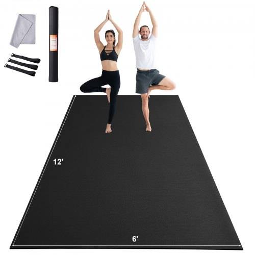 VEVOR Trainingsmatte, rutschfeste, hochdichte Premium-Yogamatte, Trainings-Yogamatte für Männer und Frauen, Fitness- und Trainingsmatte mit Tasche