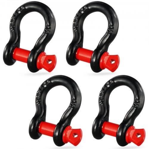 VEVOR 4er-Pack 12,7 mm D-Ring-Schäkel mit 15,875 mm Schraubstift, 8000,0kg Bruchfestigkeit