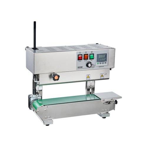 VEVOR Durchgehende Beutelband-Versiegelungsmaschine, 0,24-0,47 Zoll/6-12 mm Siegelbreite, vertikale Bandsiegelmaschine mit digitaler