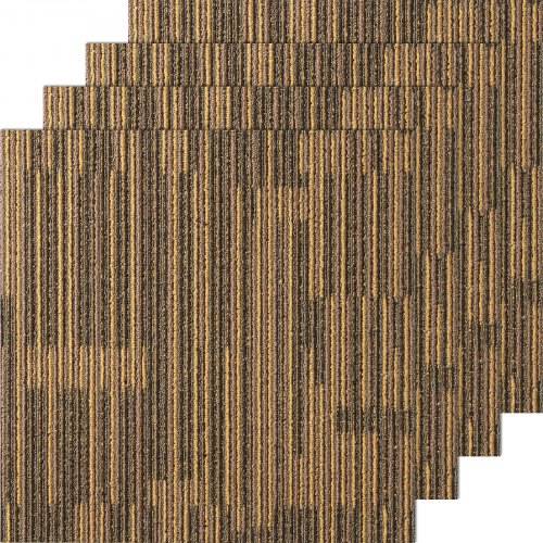 VEVOR Teppichfliesen, 500 x 500 mm, Teppichboden mit angebrachter Polsterung, weich gepolsterte Teppichfliesen, einfache DIY-Installation für