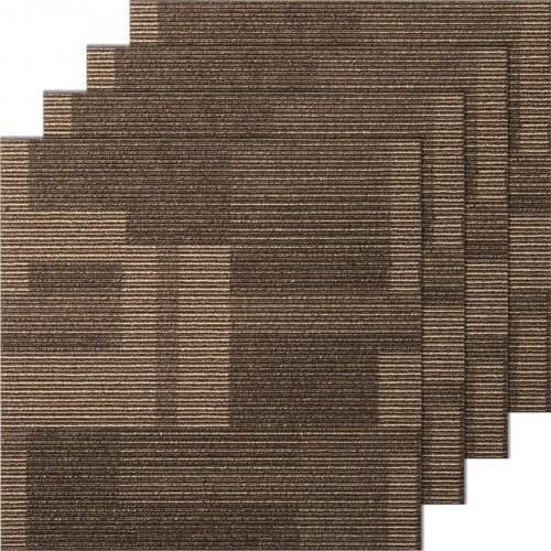 VEVOR Teppichfliesen, 610 x 610 mm, Teppichboden mit angebrachter Polsterung, weich gepolsterte Teppichfliesen, einfache DIY-Installation für