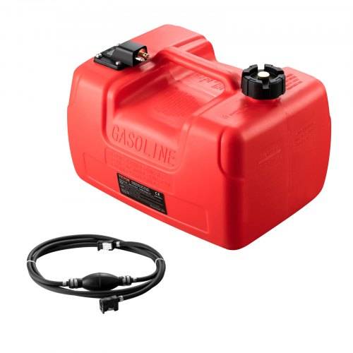 VEVOR Marine-Kraftstofftank, 12 L, tragbarer Bootstank mit Au_enbordmotor, Kunststoff-Au_enbord-Kraftstofftank für Marineboote mit Schlauch, leicht