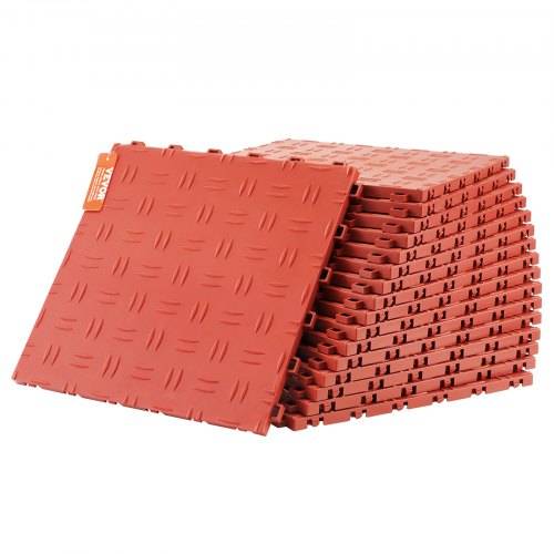 VEVOR Garagen-Bodenbeschläge, 305 x 305 x 13,4 mm, 25er-Set Industrieboden, rutschfeste doppelseitige Struktur-Garagenboden, für Garagen, Keller, Re