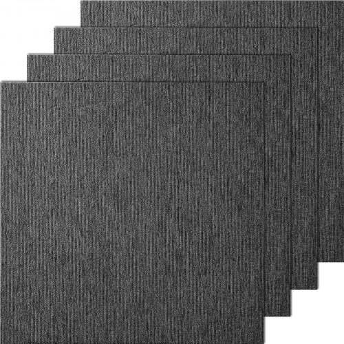 VEVOR Teppichfliesen, 500 x 500 x 5 mm, Teppichboden mit angebrachter Polsterung, weich gepolsterte Teppichfliesen, einfache DIY-Installation für