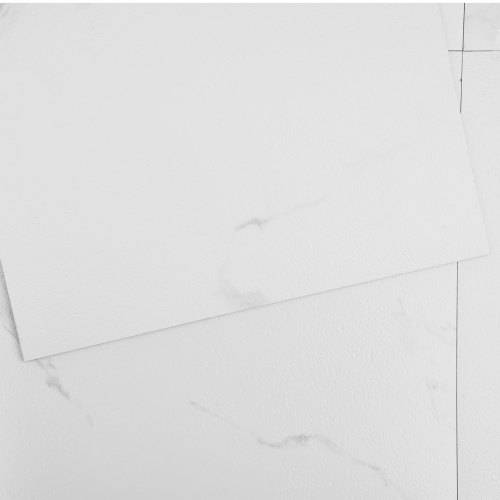 VEVOR Selbstklebende Vinyl-Bodenfliesen, 30,5 x 30,5 cm, 50 Stk., 1,5 mm dick, zum Abziehen und Aufkleben, wei_e Marmorstruktur, DIY-Bodenbelag für