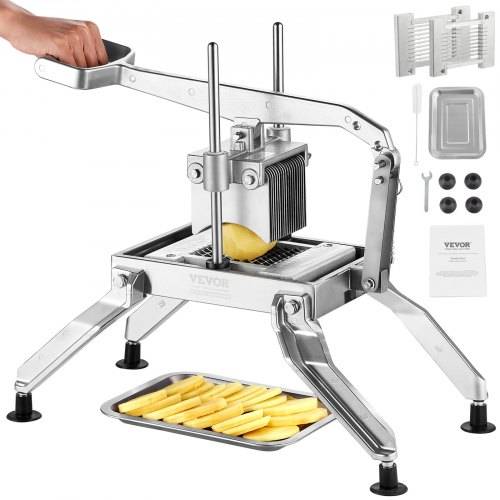 VEVOR Kommerzieller Gemüseschneider, 1/4 & 1/2 Zoll Tomatenschneider, Gemüseschneider aus Edelstahl & Aluminiumlegierung, Manueller Gemüseschneide