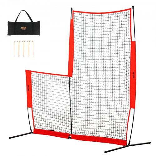 VEVOR L-Typ für Schlägerkäfig 240 x 106 x 214 cm Baseball- und Softball-Sicherheitsschirm Körperschutz Tragbarer Schlagschirm mit Tragetasche & Bo