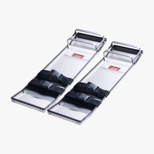 VEVOR Beton-Kniebretter aus Edelstahl, 697 x 205 mm Betongleiter, Kniebretter für Beton, Beton-Knieschoner, Paar bewegliche Gleiter, mit Brettgurten