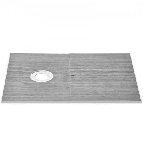 VEVOR Duschrand-Set, 1524 x 965 x 28 mm, gro_es Duschwannen-Set mit 16,5 cm versetztem Abfluss, leichte EPS-Duschinstallations-Sets mit
