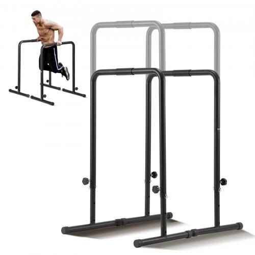 VEVOR Dip-Stangen Dip-Ständer-Station mit Einstellbarer Höhe, 200 kg Fitness-Workout-Dip-Stangen-Station, Stabilisator, Parallette-Liegestützständ