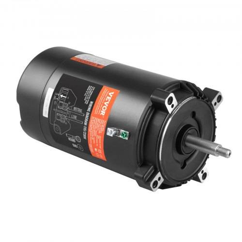 VEVOR 0,75 PS Poolpumpenmotor, 56J Rahmen, 115V(8 Ampere)/230V(4 Ampere) 3450 U/min, 60Hz, 1.5 Betriebsfaktor, 80μF/250V Kondensator, CCW Rotation