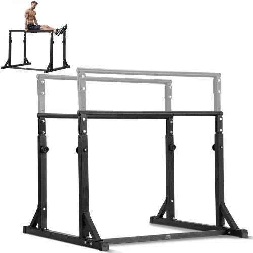 VEVOR Dip-Stange, Schwerlast-Dip-Ständerstation Einstellbar 363 kg, Fitness-Workout-Dip-Bar-Station Stabilisator Parallette Liegestützständer, Para