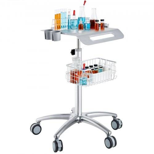 VEVOR Medizinischer Wagen, Salonwagen mit Rädern, Mobiler Rollwagen 68-109 cm Höhenverstellbar, Salonstationen aus Metall für Friseure, Rollender