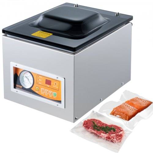 VEVOR Kammer-Vakuumierer 260 W Vakuumiergerät für feuchte Lebensmittel Fleisch Marinaden usw. kompakte Grö_e mit 26 cm Versiegelungslänge Anwendun