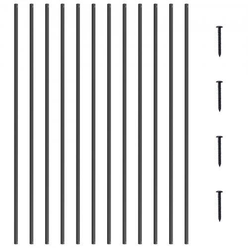 VEVOR Metallbaluster für Treppen, 13 x 1118 mm, quadratisch, dekorative Geländerstäbe aus Aluminiumlegierung, 31er-PackDeckbaluster mit Schrauben