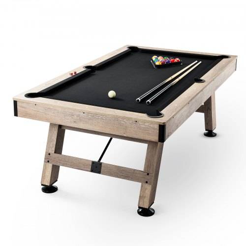 VEVOR Billardtisch, 2,13 m Billardtisch, Billardtisch mit Verstellbaren Beinen, Billardtisch-Set inkl. Bällen, Queues, Kreide und Bürste, Perfekt