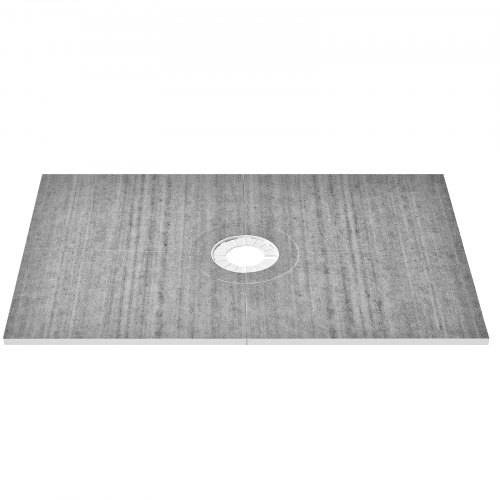 VEVOR Duschrand-Set, 1219 x 1828 mm Duschwannen-Set mit 160 mm zentralem Abfluss, leichte EPS-Duschinstallations-Sets mit 2 wasserdichten Tüchern