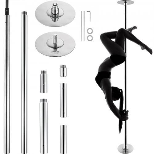 VEVOR Professionelle Tanzstange, Pole Dance Tragbare Tanzstange Profi ca. 222,6-282,4 cm Höhenverstellbare Abnehmbare Fitnessstange Spinning Fitness