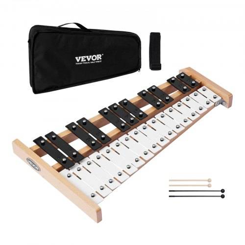 VEVOR Glockenspiel, 27 Noten, professionelles Xylophon-Schlaginstrument, mit SPCC-Klappen & Metalltasten, inklusive 4 Schlägeln, Tragetasche