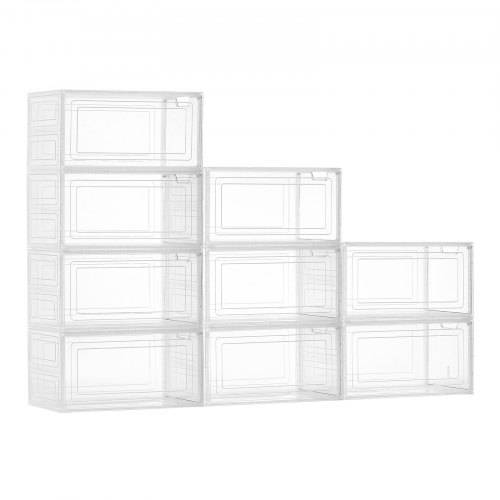 VEVOR Schuhaufbewahrungsboxen stapelbare Schuhboxen (9 Stk.) passend bis US-Grö_e 13, Schuh-Organizer mit magnetischer Tür zur Aufbewahrung von High