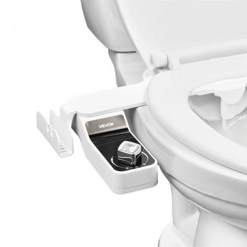 VEVOR Bidet-Toilettenaufsatz 7 mm ultradünner Toilettensitz-Aufsatz mit 2 einziehbaren Düsen & einstellbarem Wasserdruck, nicht elektrischer Kaltwas