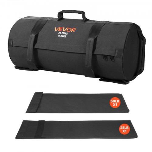 VEVOR Workout-Sandsack, strapazierfähige Powerbags Sandsack-Trainingstasche mit Griffen, einstellbar 11-34 kg für Fitness-Krafttraining, Cross-Train