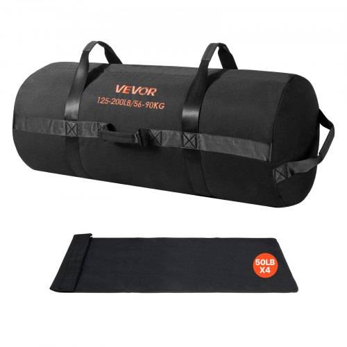VEVOR Workout-Sandsack, strapazierfähige Powerbags Sandsack-Trainingstasche mit Griffen, einstellbar 56-90 kg für Fitness-Krafttraining, Cross-Train