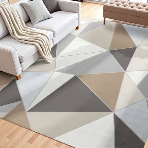 VEVOR Flächenteppich, 1524x2134 mm, Kurzflor, waschbarer rutschfester Wohnzimmerteppich im Modern-Stil, Innenmatte für Schlafzimmer, Wohnzimmer, Kin