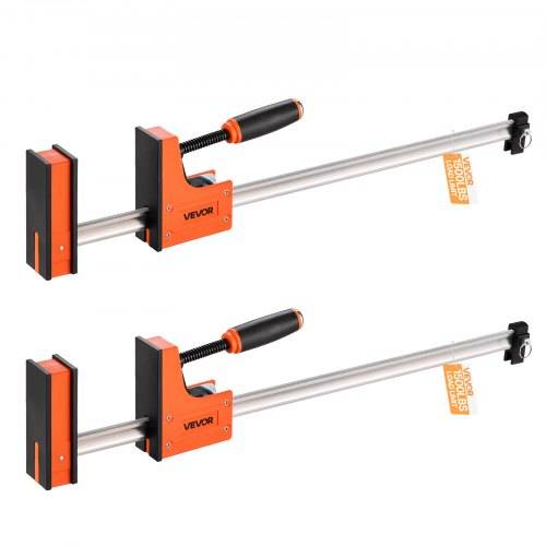 VEVOR Stangenklemmen für Holzbearbeitung 2 Stk. 762 mm _ffnung, Parallelklemmen-Set, F-Klemme mit 680 kg Belastungsgrenze, 98,4 mm Tiefe, Kunststoff