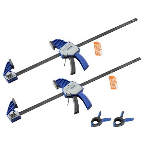 VEVOR Stangenklemmen für Holzbearbeitung 2 Stk. 60,96 cm _ffnung, Quick-Grip F-Klemme mit 154 kg Belastungsgrenze, 84,6 mm Tiefe, Klemmen Set aus