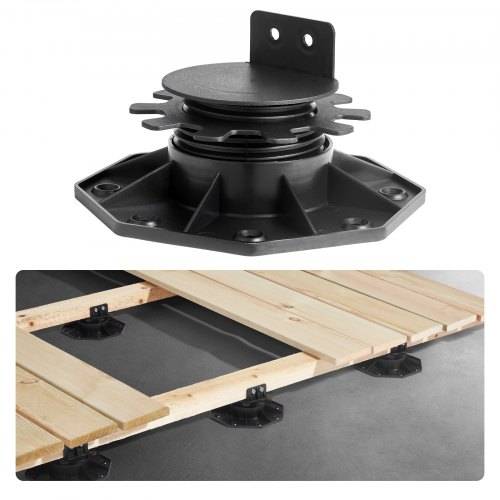 VEVOR Stelzlager Höhenverstellbar von 30 bis 60 mm, 24 Stück Terrassenlager, Tragfähigkeit 907,18 kg, Plattenlager, Kunststoff-Sockelpflaster, Stel