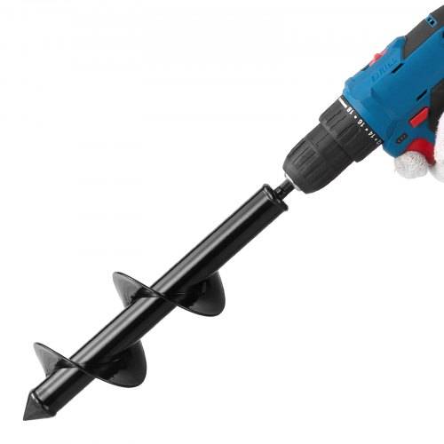 VEVOR Erdbohrer für Bohrmaschine, _ 80x290 mm Pfahlbohrer, für 3/8-Zoll-Sechskant-Bohrer, Pfahlbohrer, Durchlässenbohrer, Lochbohraufsätze zum Gra