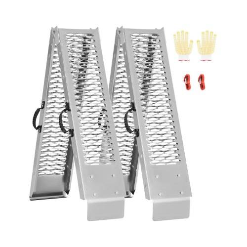 VEVOR Aluminium-Rampen 2-teilige Hochleistungsrampen Verladerrampe (453 kg belastbar) mit breiterer Rampenoberfläche, universelle stabile Laderampe