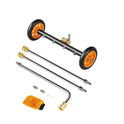 VEVOR 415 mm Hochdruckreiniger-Unterbodenreiniger, Edelstahl-Oberflächenreiniger, 4000 Max PSI, Winkeleinstellungsgetriebe, 4 Sprühdüsen, 2 verlä
