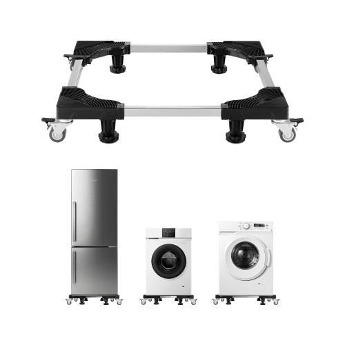 VEVOR Waschmaschine Sockel Untergestell 500 kg Tragkraft, mobile Basis mit feststellbaren Zwillingsrädern & 4 Bremsen, 69,85-89,9 cm verstellbarer