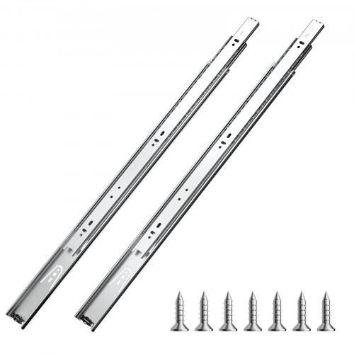 VEVOR Schubladenführungen 55 cm 10 Paar ausziehbare Schubladenschienen mit Kugellager, 45 kg Tragkraft, robuste seitlich montierte