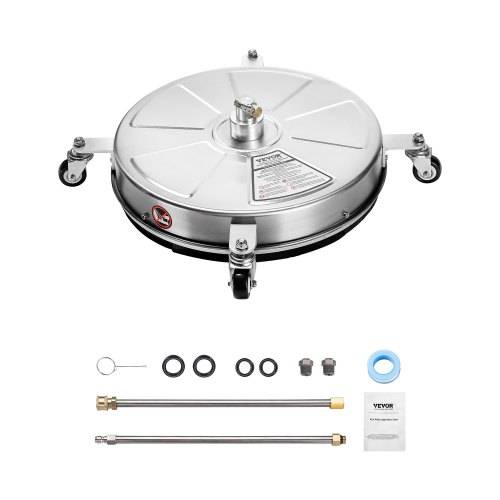 VEVOR 465 mm Hochdruckreiniger-Oberflächenreiniger, Flächenreiniger aus Edelstahl mit 4 Rädern, max. 4000 PSI, 1/4-Zoll-Schnellanschluss, 2 Sprühd