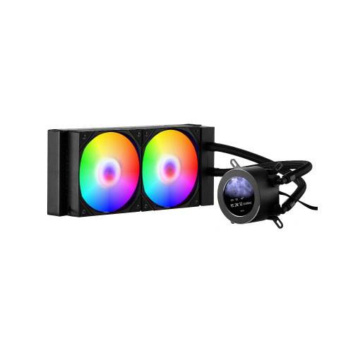VEVOR CPU-Flüssigkeitskühler, AIO-CPU-Wasserkühler _ 120-mm-PWN-Lüfter & -Pumpe, PC-Wasserkühlung mit 5,3 cm LCD-Display & ARGB-Licht, für Intel
