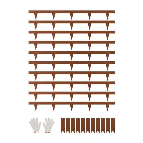 VEVOR Rasenkante, 10er-Set, 1016x114,3x1,5 mm, rostbeständige Beeteinfassung aus Metall, Beetumrandung, Raseneinfassung, einfach zu installieren
