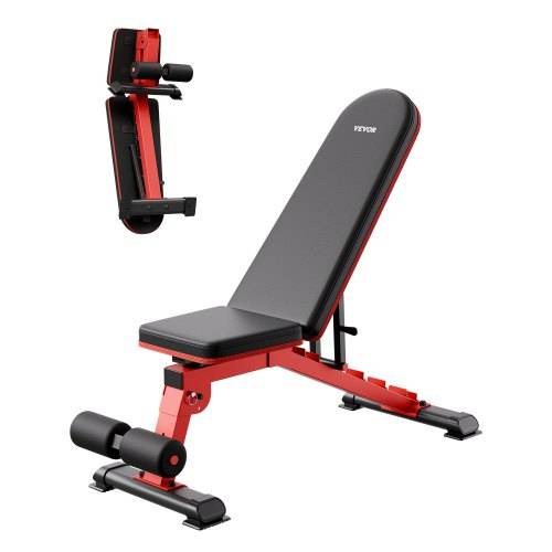 VEVOR Hantelbank Hantelbankpresse (544 kg belastbar) für Ganzkörpertraining, verstellbare Sit-up-Bank für Krafttraining im Heim-Fitnessstudio, Flac