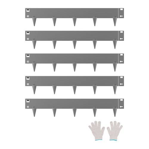 VEVOR Rasenkante 5er-Pack, Beeteinfassung 990x181 mm, Metall-Beetumrandung, biegbare Beetumrandung, robuste Gartenpalisade, einfach zu installieren